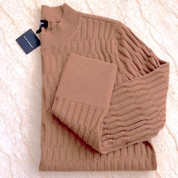 NWT Club Monaco Signature Ribbed Mock Neck Sweater. 100% Wool ❤️ - Picture 2 of 10